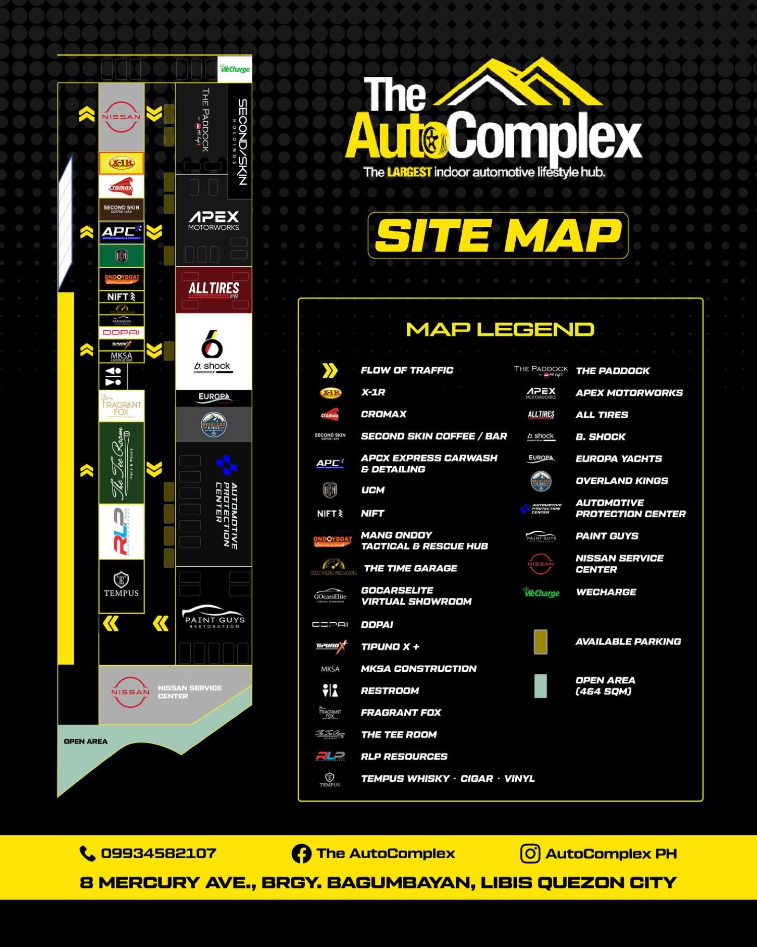 Site map of The AutoComplex showing all shops