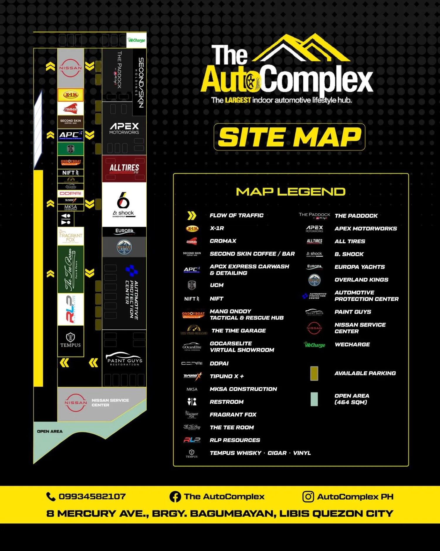 Site map of The AutoComplex showing all shops